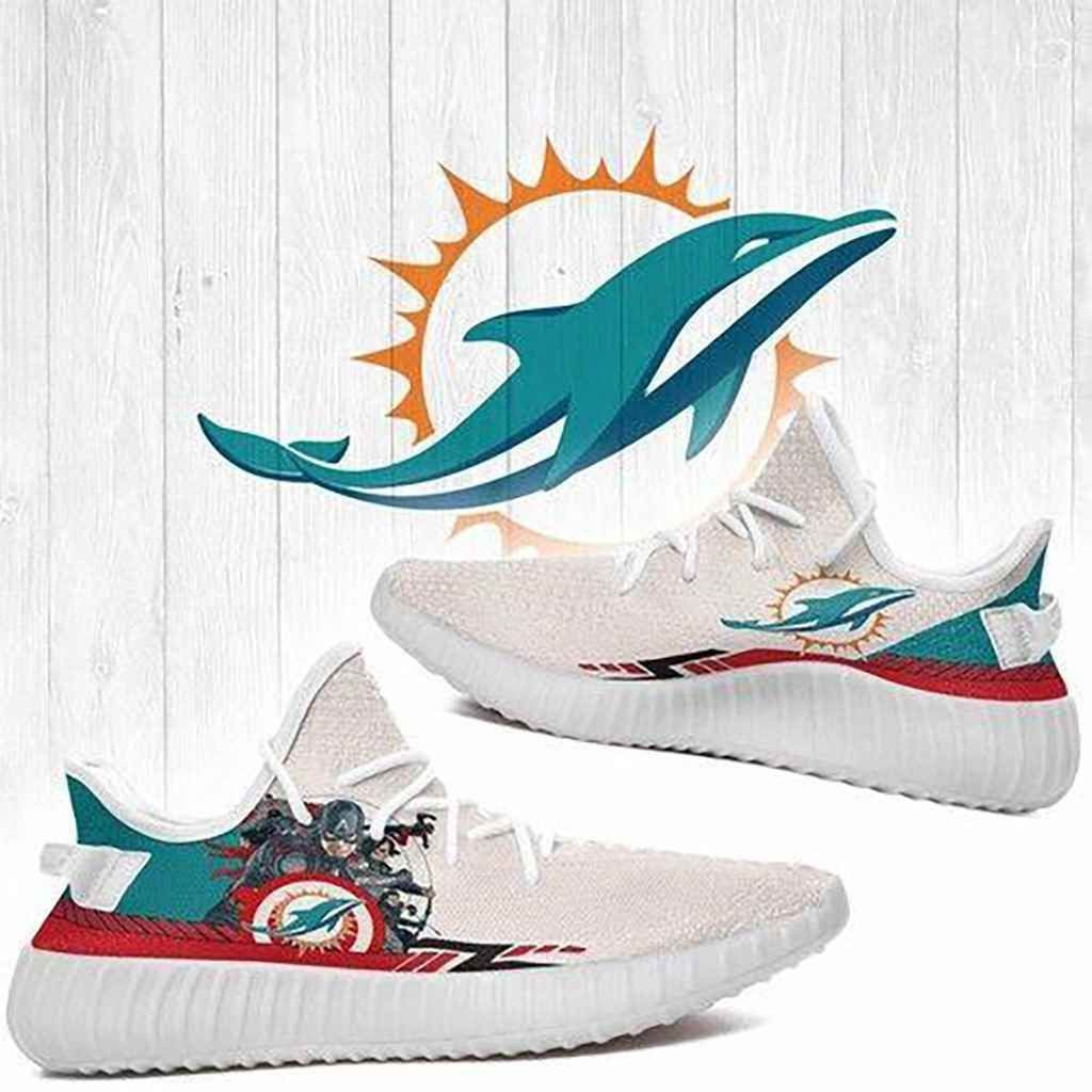 NFL Superheroes Captain America Miami Dolphins NFL Shoes Sneakers