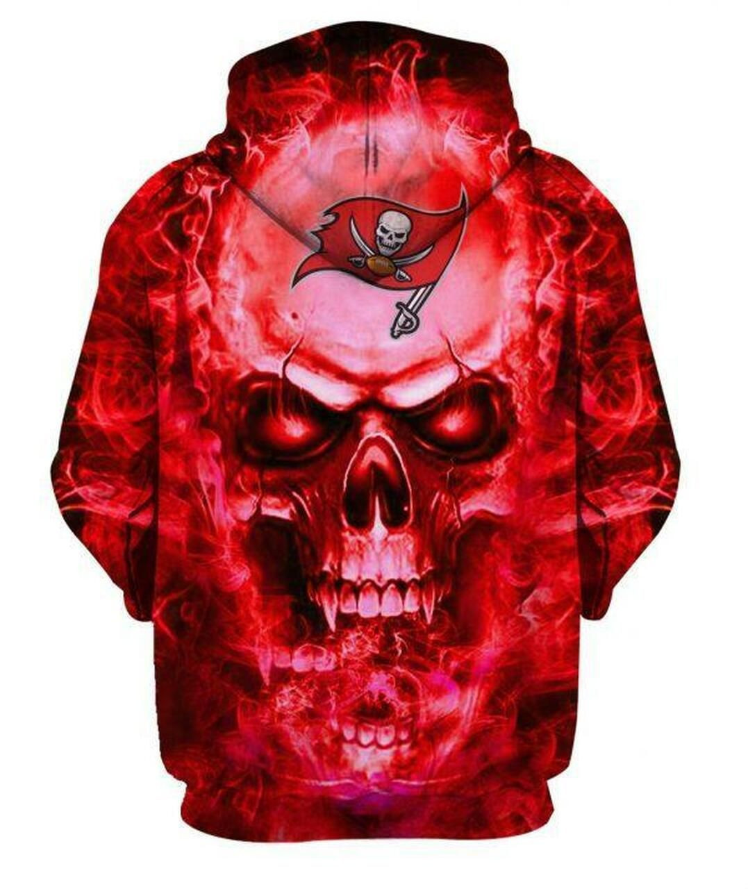 NFL Tampa Bay Buccaneers Nfl Football Skull 3D All Over Print Hoodie & Zip Hoodie