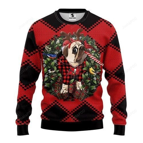 Nfl Tampa Bay Buccaneers Pug Dog Ugly Christmas Sweater, Perfect Holiday Gift