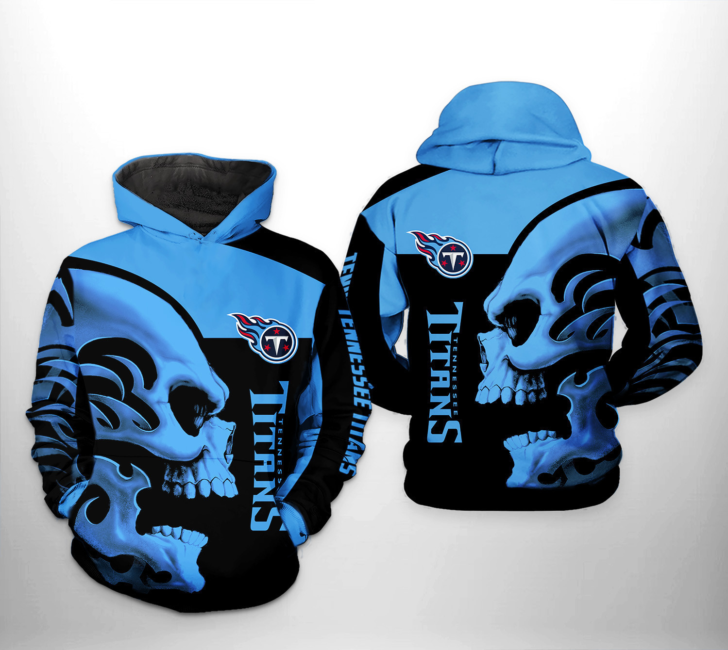 NFL Tennessee Titans NFL Skull 3D All Over Print Hoodie & Zip Hoodie