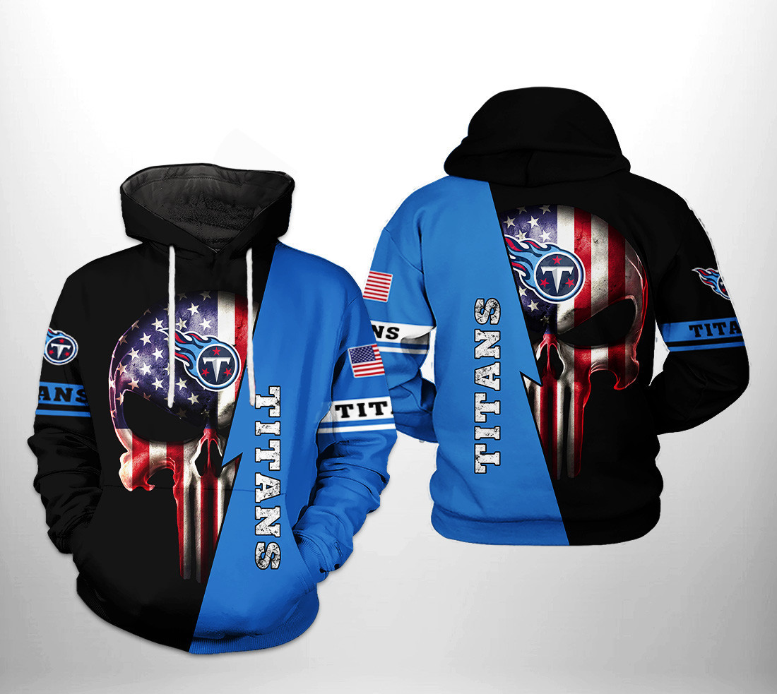 NFL Tennessee Titans NFL US Flag Skull Team 3D All Over Print Hoodie & Zip Hoodie