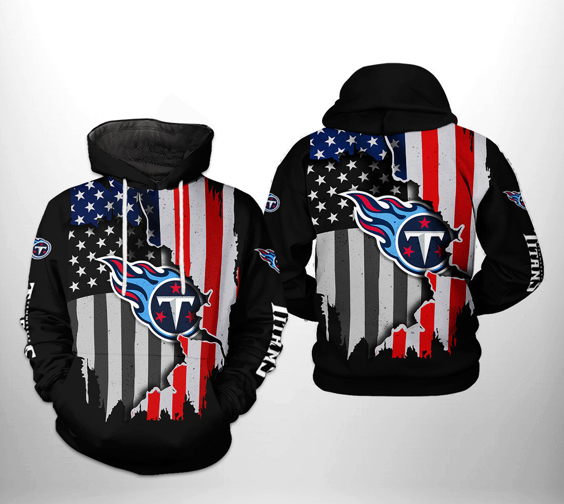 NFL Tennessee Titans NFL US Flag Team 3D All Over Print Hoodie & Zip Hoodie