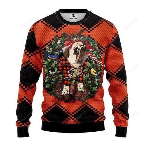 Nhl Anaheim Ducks Pug Dog Ugly Christmas Sweater,