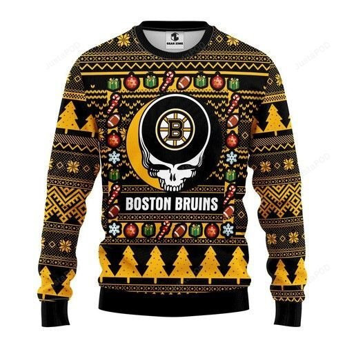 Nhl Boston Bruins Grateful Dead Ugly Christmas Sweater,