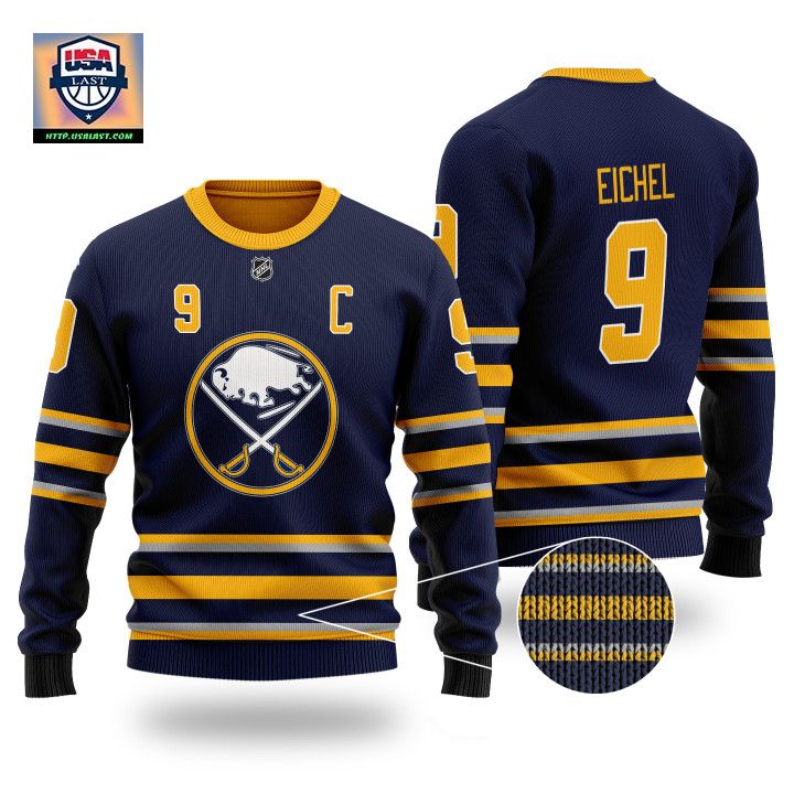 Nhl Buffalo Sabres Eichel 9 Black Wool Sweater