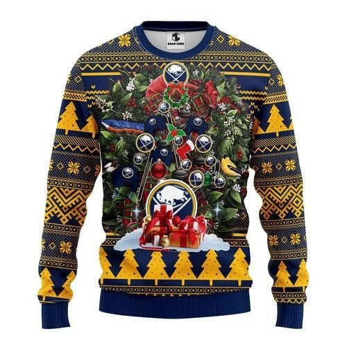 Nhl Buffalo Sabres Tree Christmas Ugly Christmas Sweater, Perfect Holiday Gift