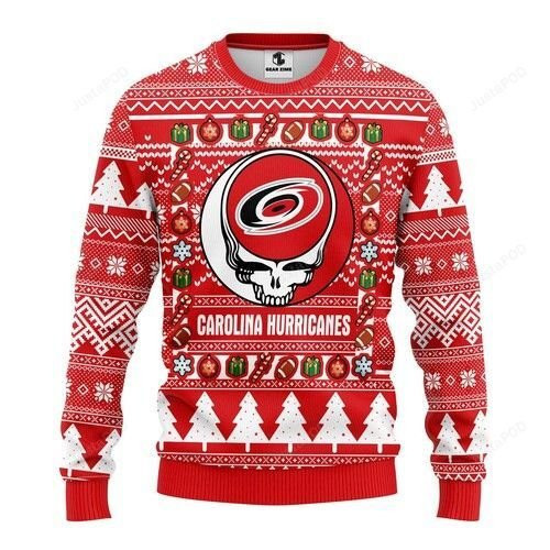 Nhl Carolina Hurricanes Grateful Dead Ugly Christmas Sweater,