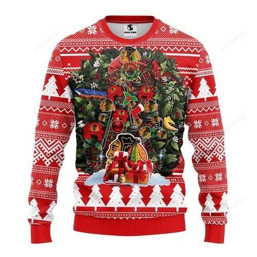 Nhl Chicago Blackhawks Ugly Christmas Sweater, Perfect Holiday Gift