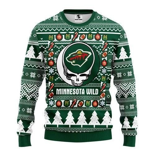 Nhl Minnesota Wild Grateful Dead Ugly Christmas Sweater