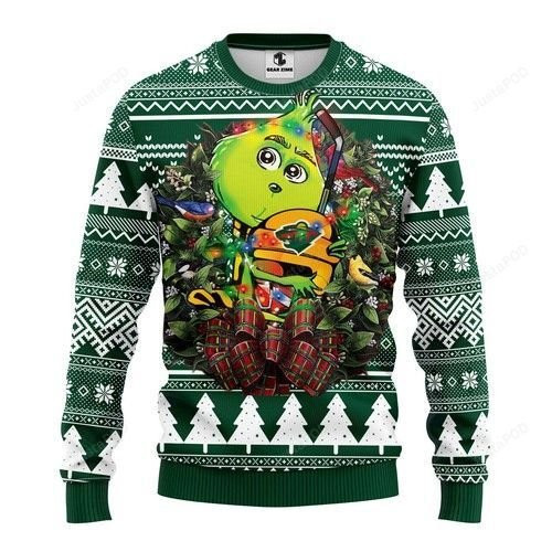 Nhl Minnesota Wild Grinch Hug Ugly Christmas Sweater, Perfect Holiday Gift