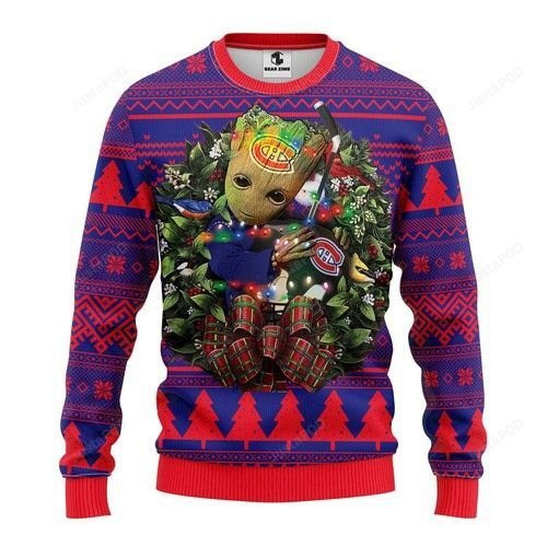 Nhl Montreal Canadiens Groot Hug Ugly Christmas Sweater, Perfect Holiday Gift