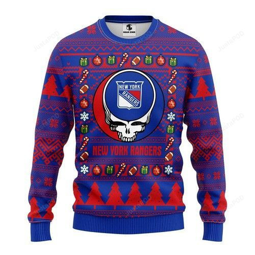 Nhl New York Rangers Grateful Dead Ugly Christmas Sweater,