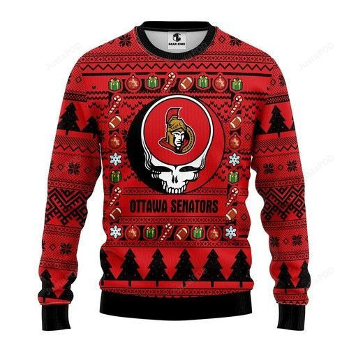 Nhl Ottawa Senators Grateful Dead Ugly Christmas Sweater,