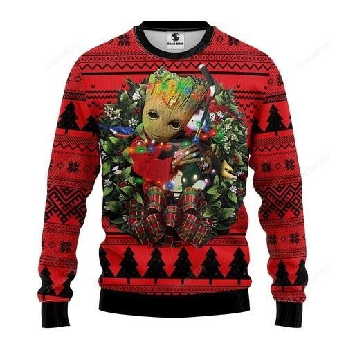Nhl Ottawa Senators Groot Hug Ugly Christmas Sweater, Perfect Holiday Gift