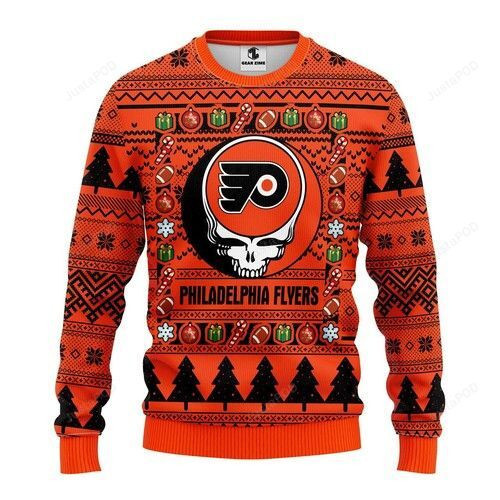Nhl Philadelphia Flyers Grateful Dead Ugly Christmas Sweater,
