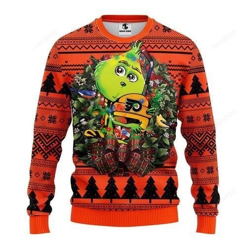 Nhl Philadelphia Flyers Grinch Ugly Christmas Sweater,