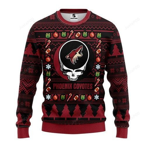 Nhl Phoenix Coyotes Grateful Dead Ugly Christmas Sweater, Perfect Holiday Gift