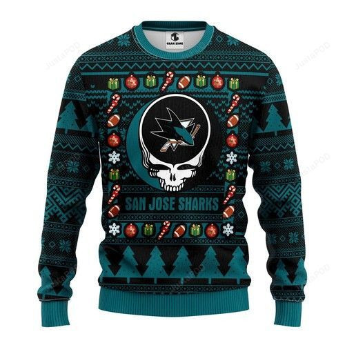 Nhl San Jose Sharks Grateful Dead Ugly Christmas Sweater,