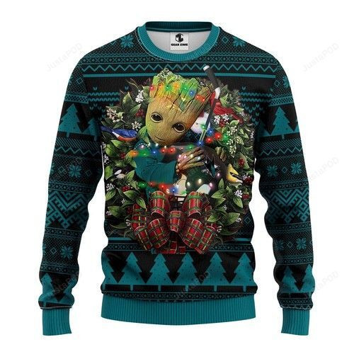 Nhl San Jose Sharks Groot Hug Ugly Christmas Sweater,