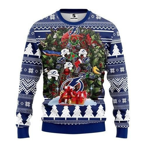 Nhl Tampa Bay Lightning Tree Christmas Ugly Christmas Sweater, Perfect Holiday Gift