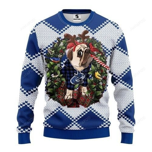 Nhl Vancouver Canucks Pug Dog Ugly Christmas Sweater,