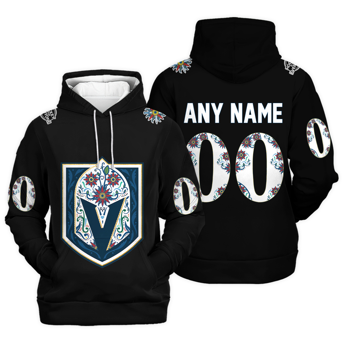 NHL Vegas Golden Knights Black Color Special Hispanic Heritage All Over Print Hoodie & Zip Hoodie