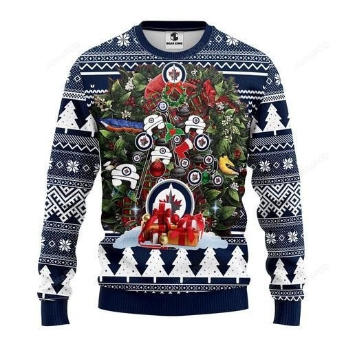 Nhl Winnipeg Jets Tree Christmas Ugly Christmas Sweater,