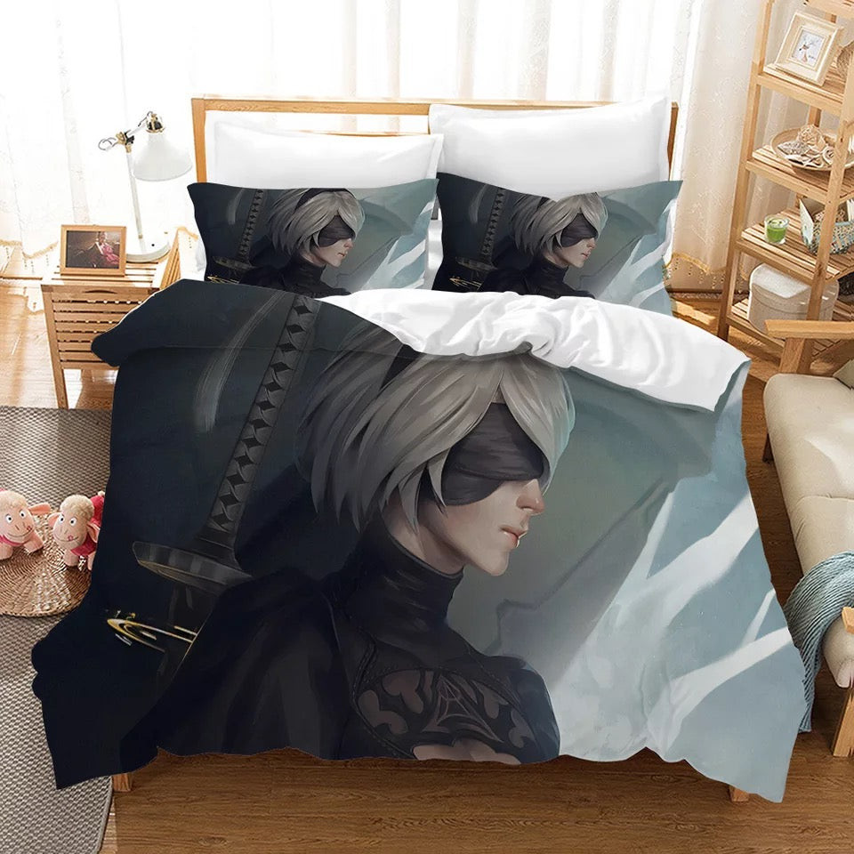 Nier Automata Yorha 2B Duvet Cover Quilt Cover Pillowcase Bedding Set Bed Linen Home Bedroom Decor