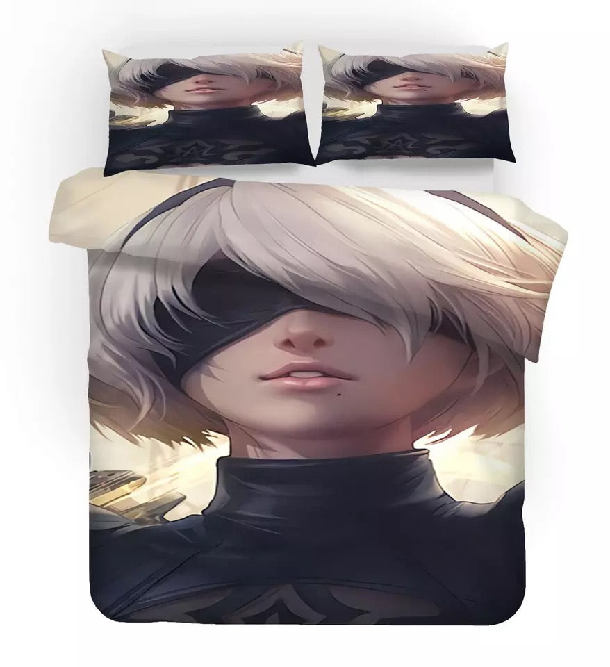 Nier Automata Yorha 2B Duvet Cover Quilt Cover Pillowcase Bedding Set Bed Linen Home Bedroom Decor