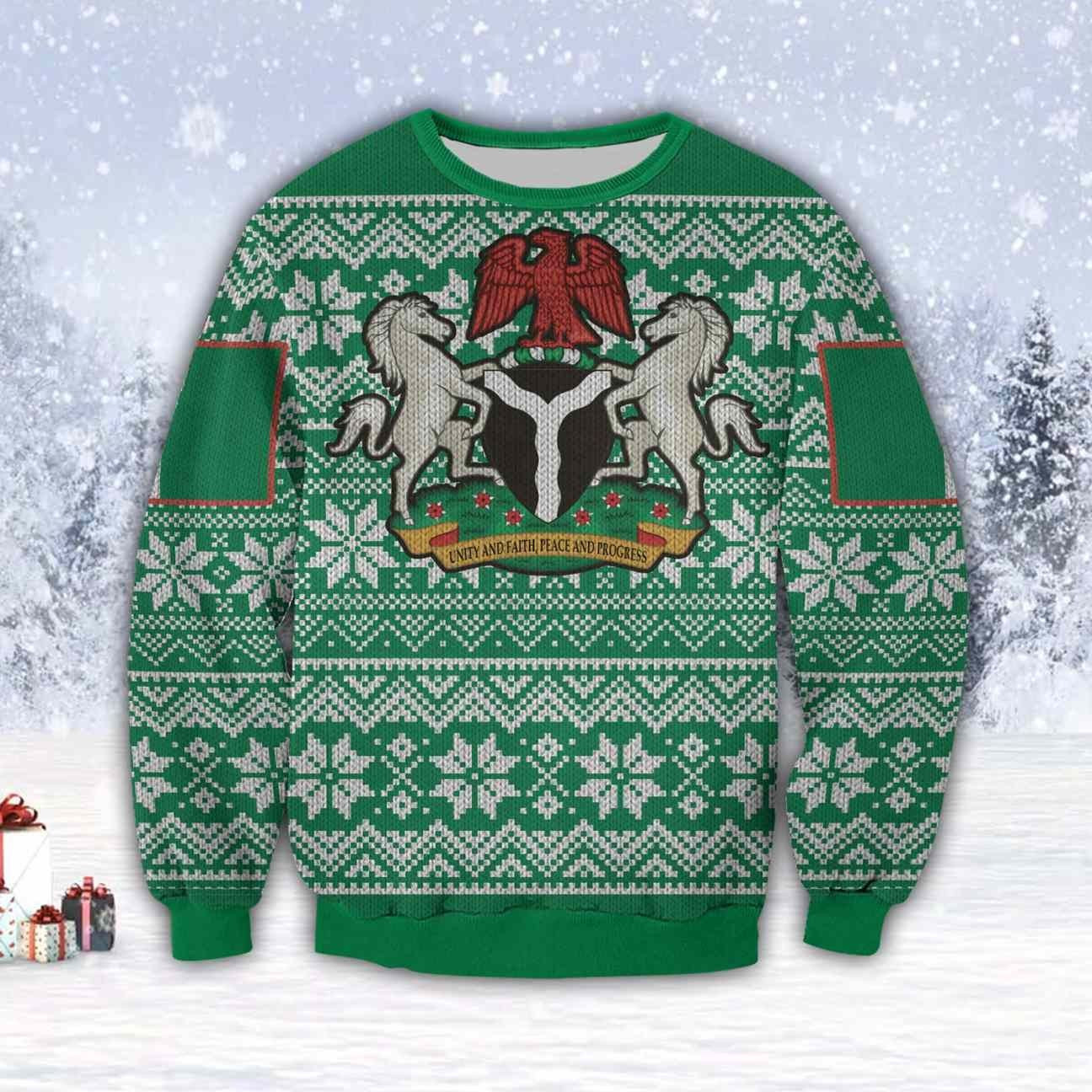 Nigeria 3D Ugly Christmas Sweater, Perfect Holiday Gift