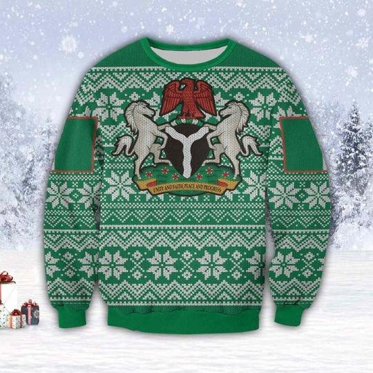 Nigeria Ugly Christmas Sweater, Perfect Holiday Gift