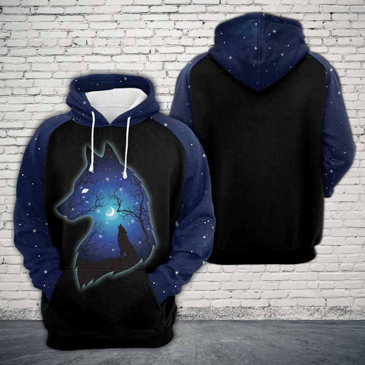 Night Wolf 3D All Over Print Hoodie & Zip Hoodie