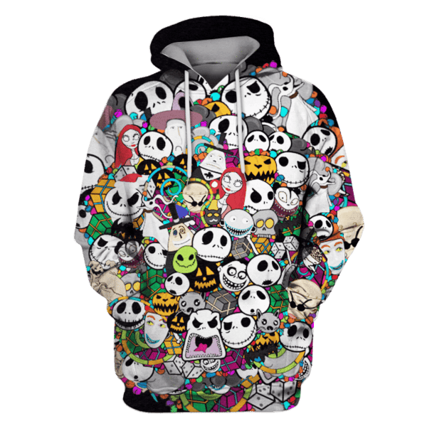 Nightmare Before Christmas Cute Jack Skellington Pattern 3D All Over Print Hoodie & Zip Hoodie