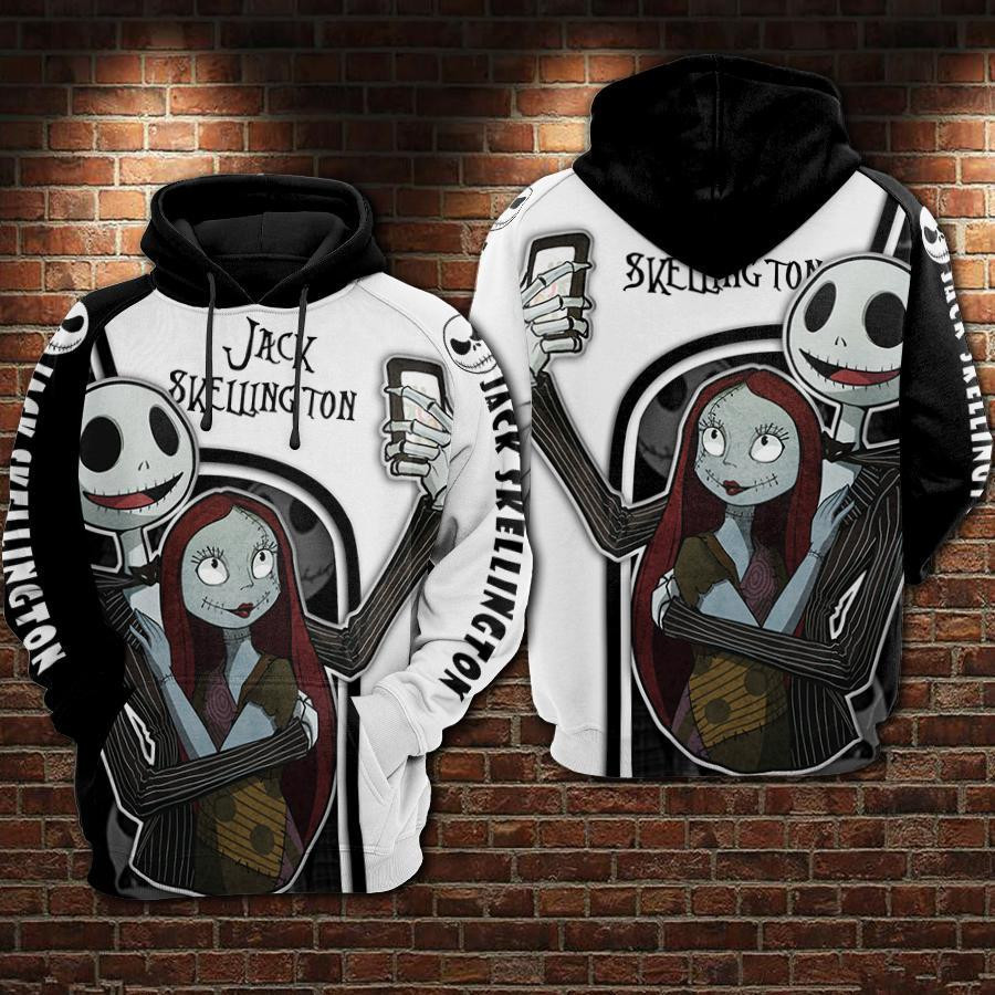 Nightmare Before Christmas Jack Sally Selfie 3D All Over Print Hoodie & Zip Hoodie