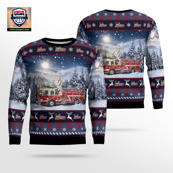 Niles Ohio Niles Fire Department Christmas Sweater 3D