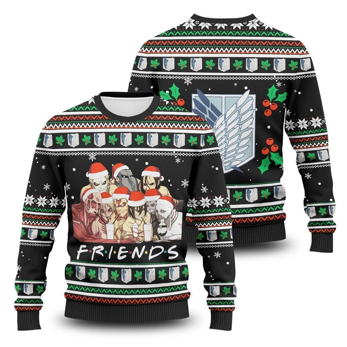 Nine Titans Friends Ugly Christmas Sweater,