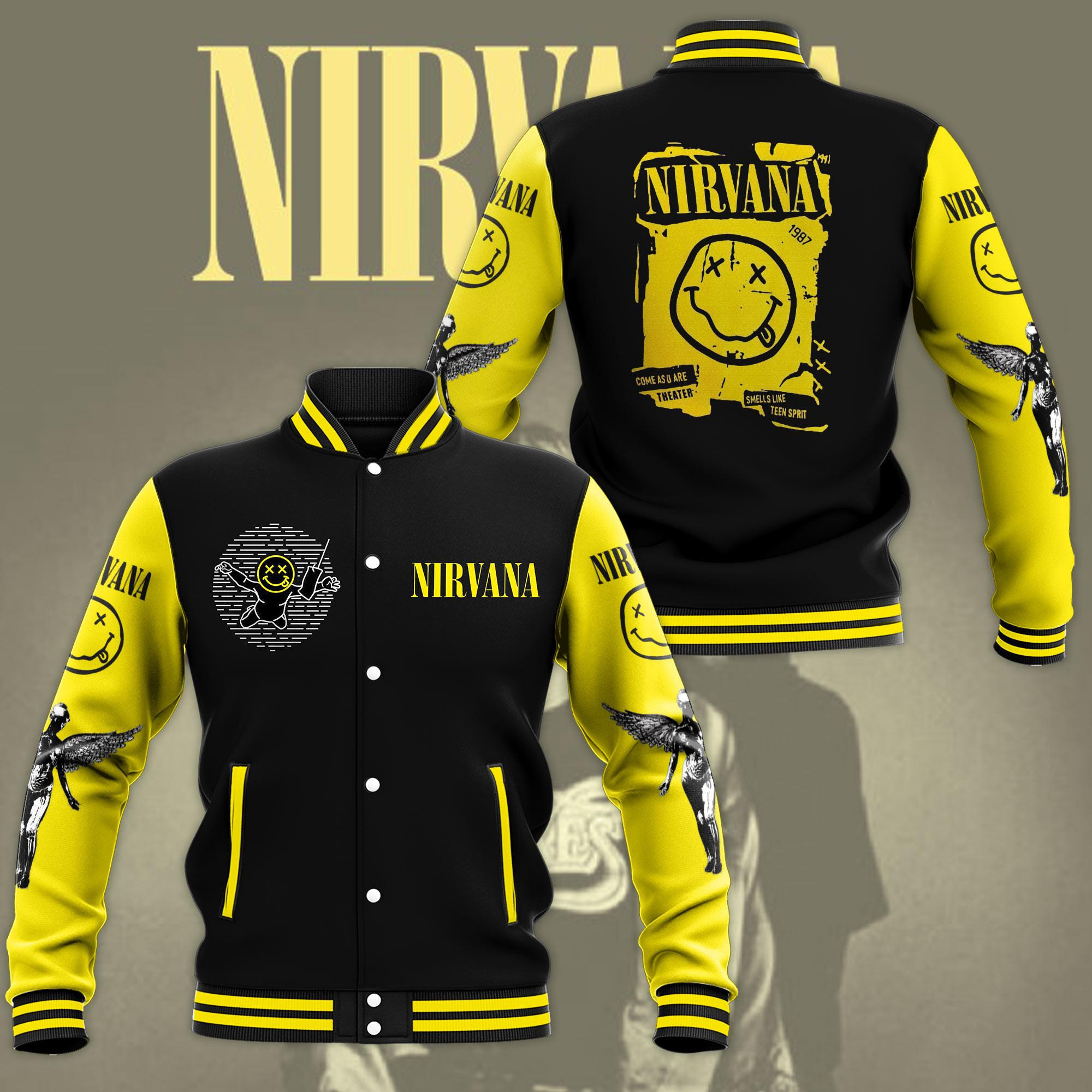 Nirvana Fashion Baseball Jacket for Men & Women | Music Band Fan Gift
