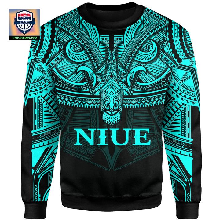Niue Blue Sweater Polynesian