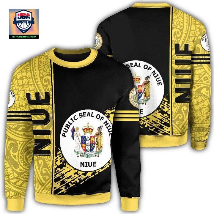 Niue Coat Of Arms Sweater Quarter Style J1C