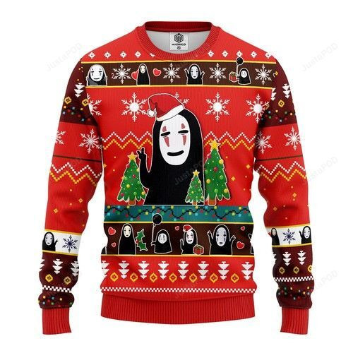 No Face Sprited Away Anime Christmas For Anime Lovers Ugly Christmas Sweater,