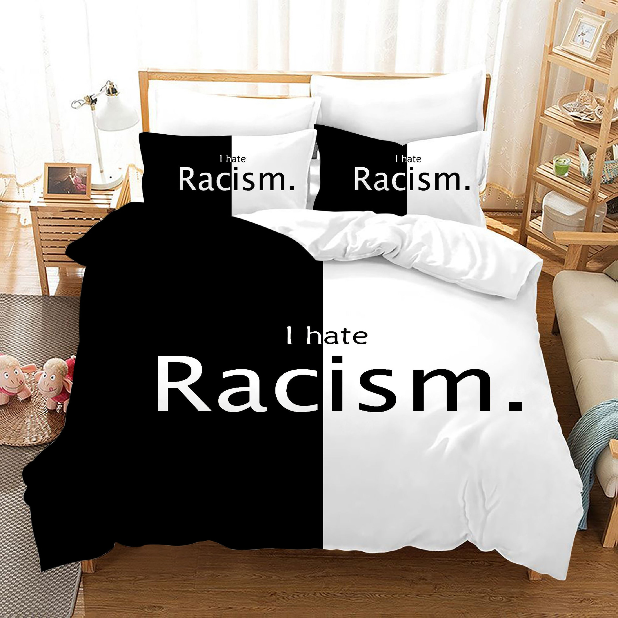 No Racism Duvet Cover Quilt Cover Pillowcase Bedding Set Bed Linen Home Bedroom Decor
