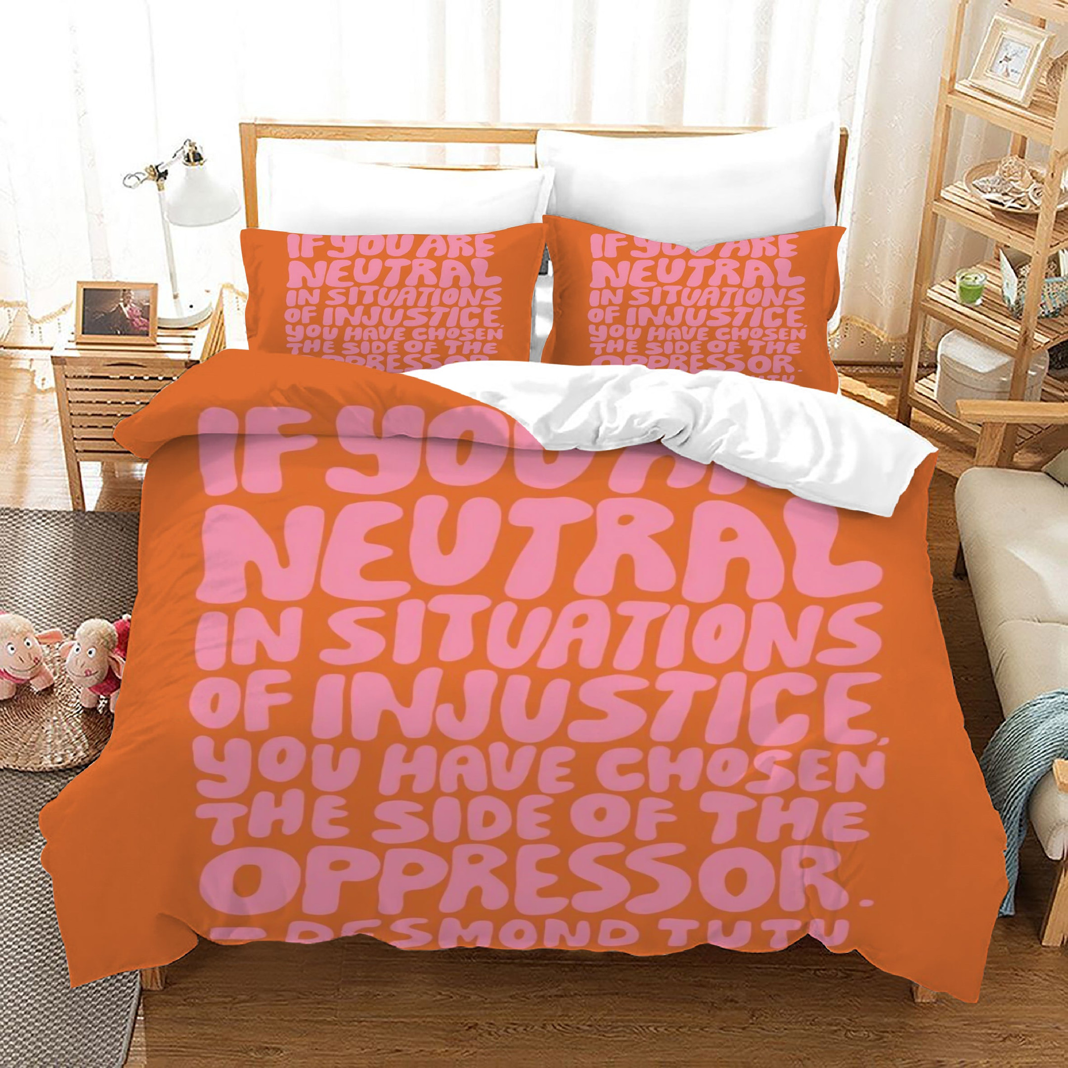 No Racism Duvet Cover Quilt Cover Pillowcase Bedding Set Bed Linen Home Bedroom Decor