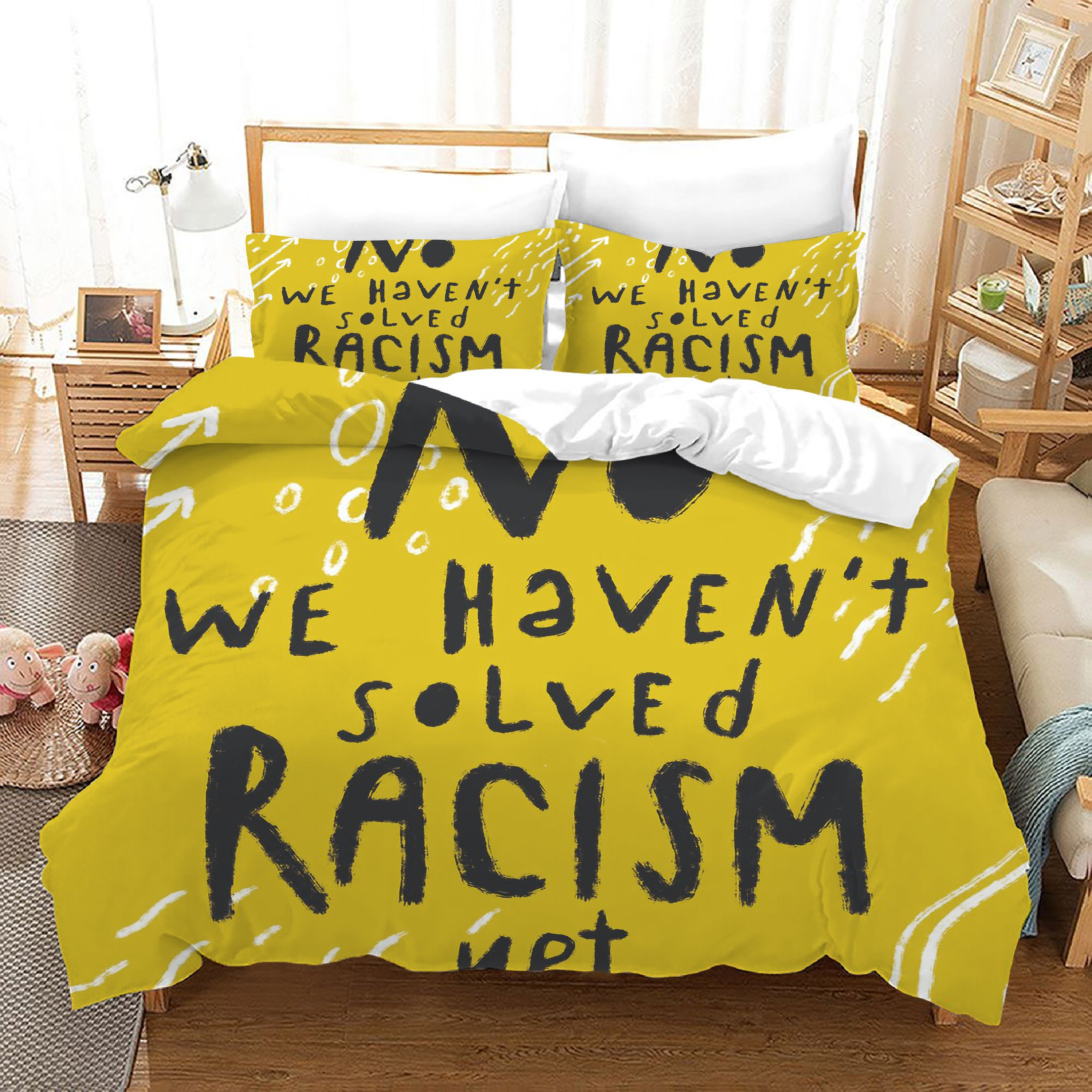 No Racism Duvet Cover Quilt Cover Pillowcase Bedding Set Bed Linen Home Bedroom Decor