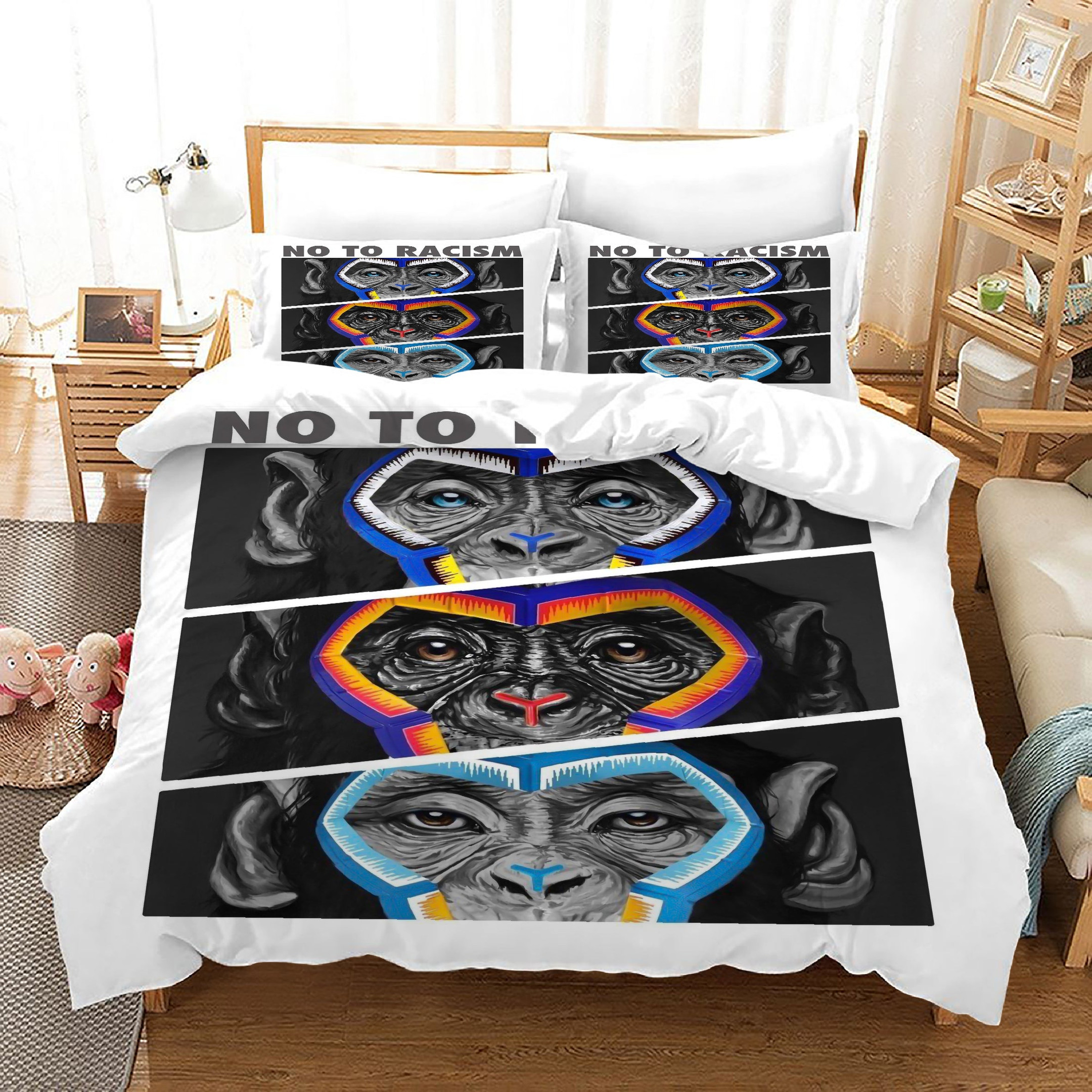 No To Racism Duvet Cover Quilt Cover Pillowcase Bedding Set Bed Linen Home Bedroom Decor