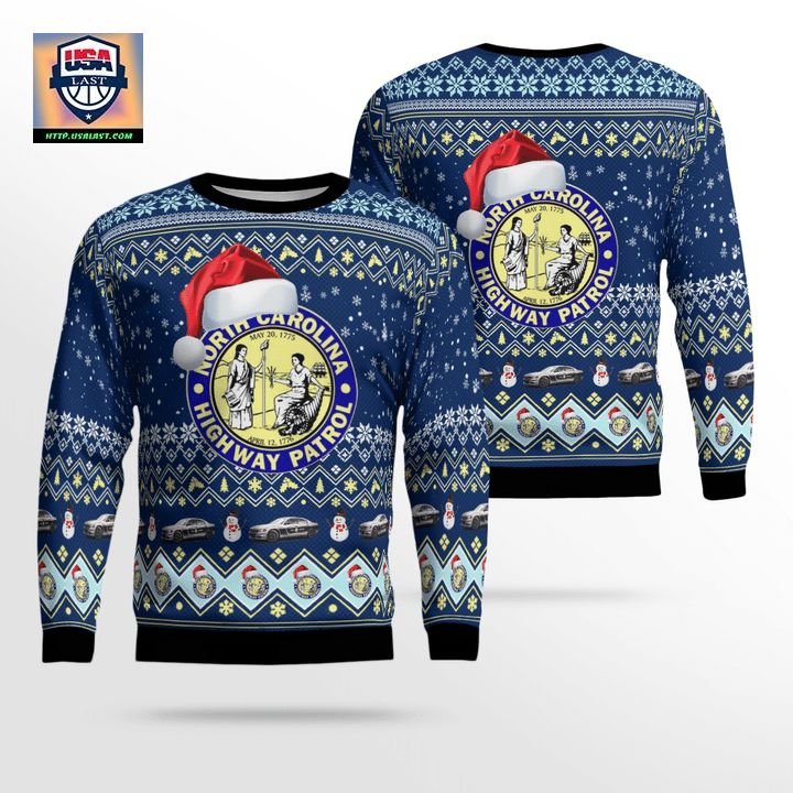North Carolina State Highway Patrol Christmas AOP Sweater