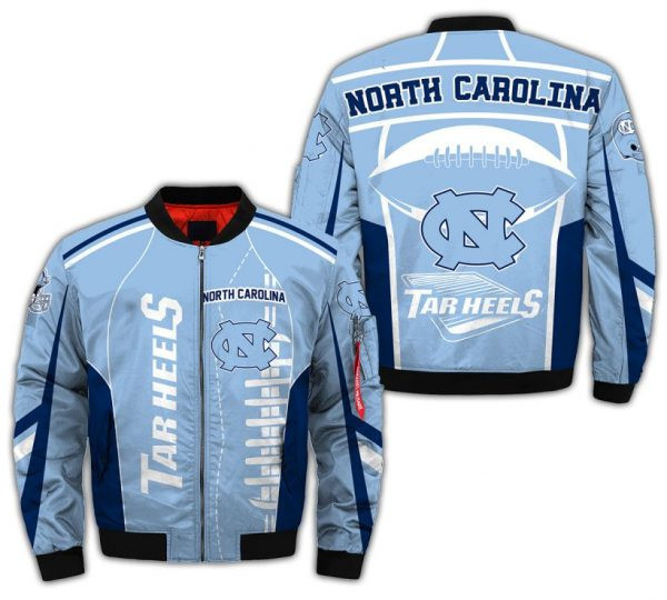 North Carolina Tar Heels Blue Bomber Jacket | NCAA College Team Jacket for Men & Women | Sports Fan Gift