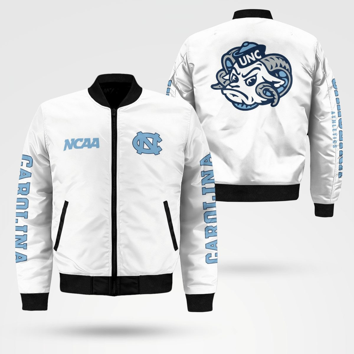 North Carolina Tar Heels Bomber Jacket | NCAA College Team Jacket for Men & Women | Sports Fan Gift