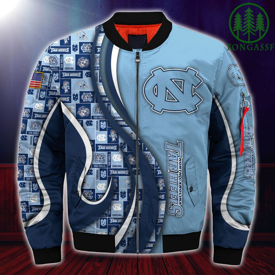 North Carolina Tar Heels Personalized Name Number Blue Bomber Jacket | NCAA College Team Jacket for Men & Women | Sports Fan Gift - Image 3