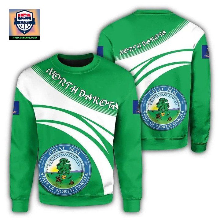 North Dakota Coat Of Arms Sweater Cricket Style J5W