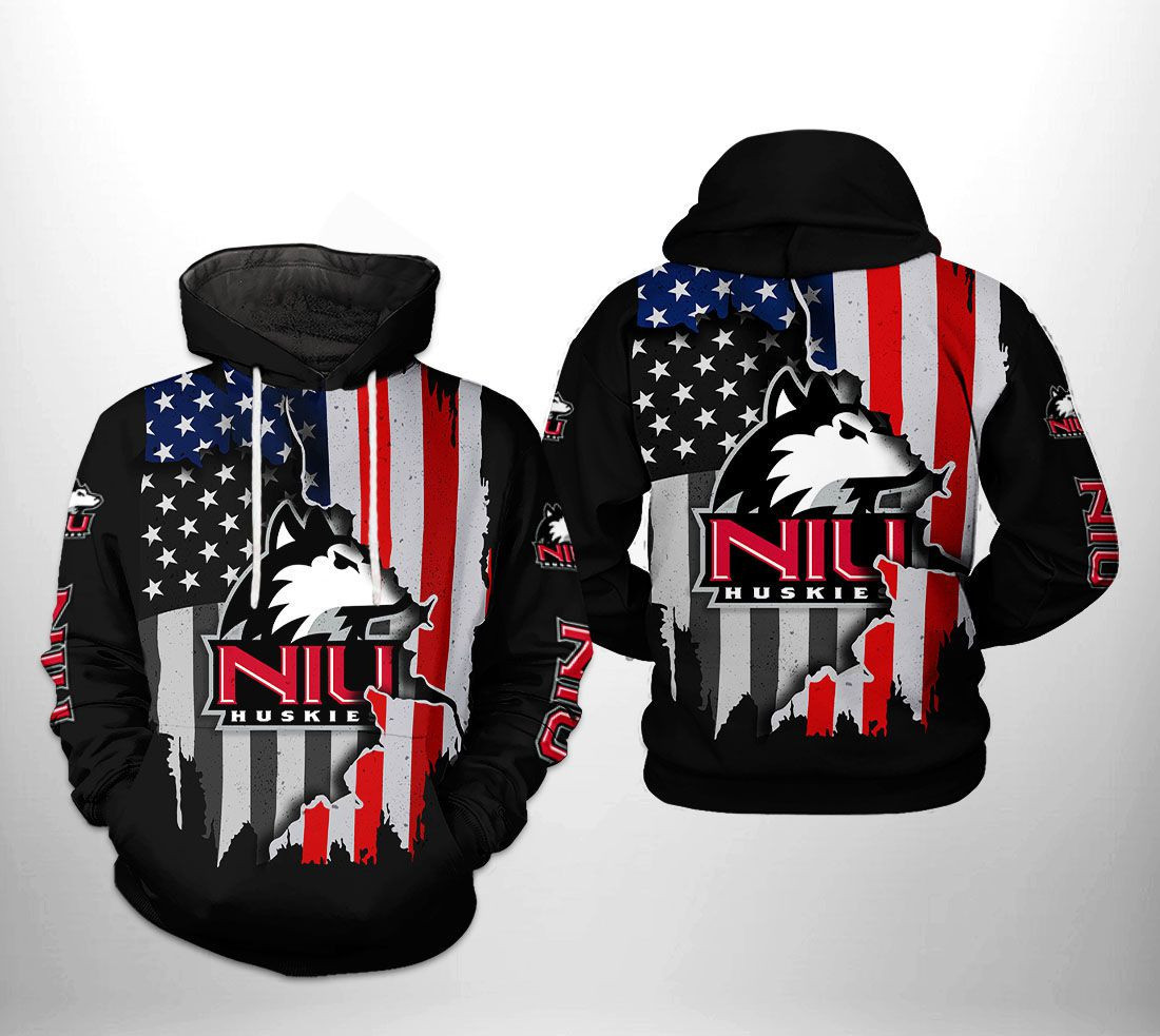 Northern Illinois Huskies NCAA US Flag 3D All Over Print Hoodie & Zip Hoodie